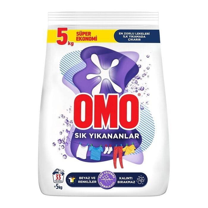 Toz Çamaşır Deterjanı Sık Yıkananlar Beyaz & Renkliler İçin 5 Kg