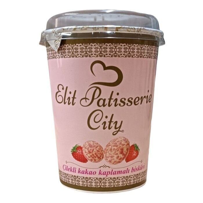 Patisserie City Çilekli Kakao Kaplamalı Bisküvi Kutu 100 Gr