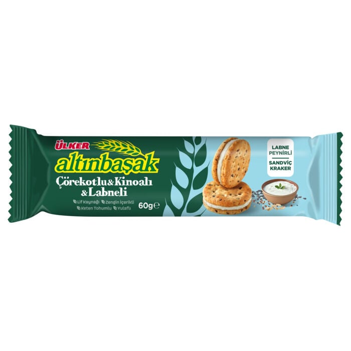 Altınbaşak Çörekotlu Kinoalı Labneli Sandviç Kraker 60 Gr