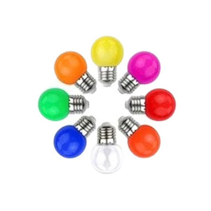 Bizim Akkor Beyaz G-45 Renkli Yuvarlak Gece Ampulü 10 Watt