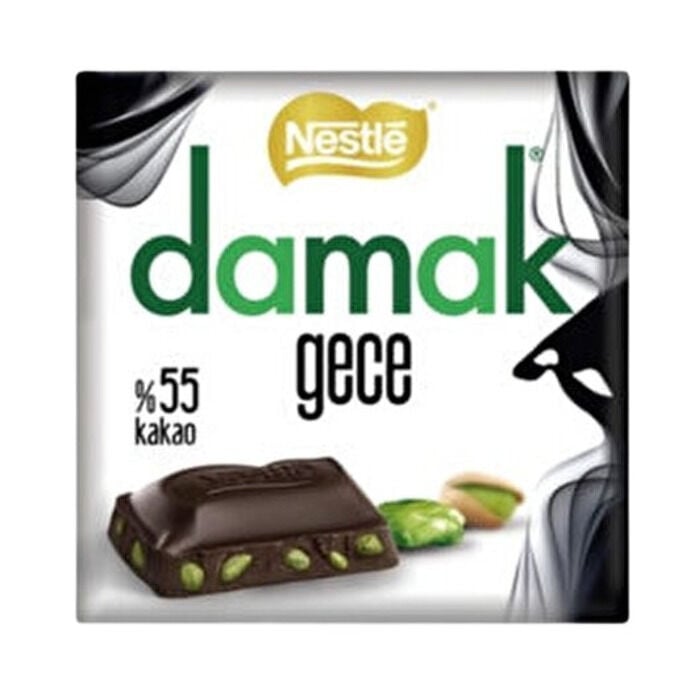 Damak Gece Antep Fıstıklı Bitter Çikolata 60 Gr