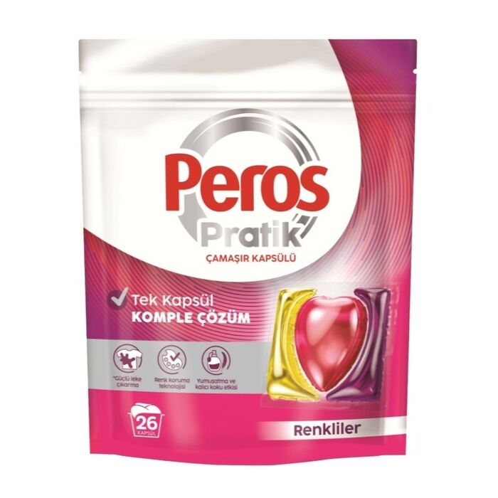 Pratik Kapsül Çamaşır Deterjanı Renkliler 26 Adet