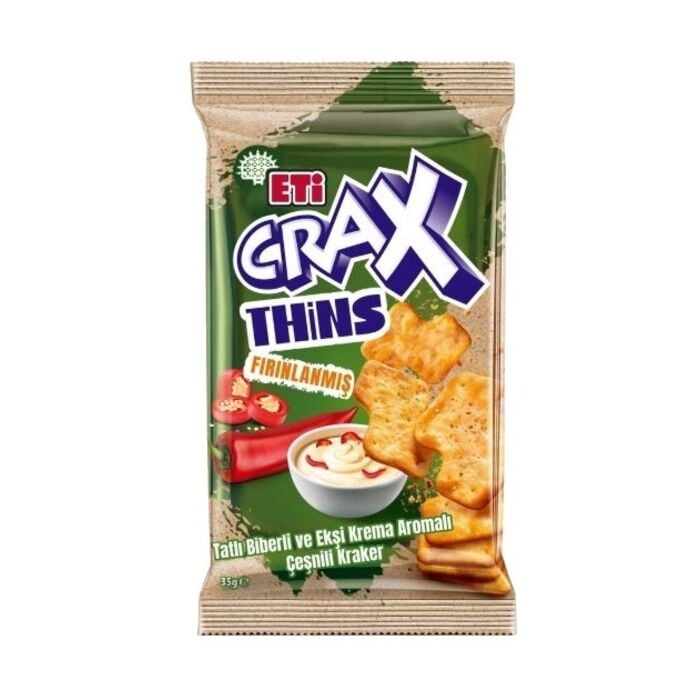 Crax Thins Tatlı Biberli Ekşi Kremalı Kraker 35 Gr
