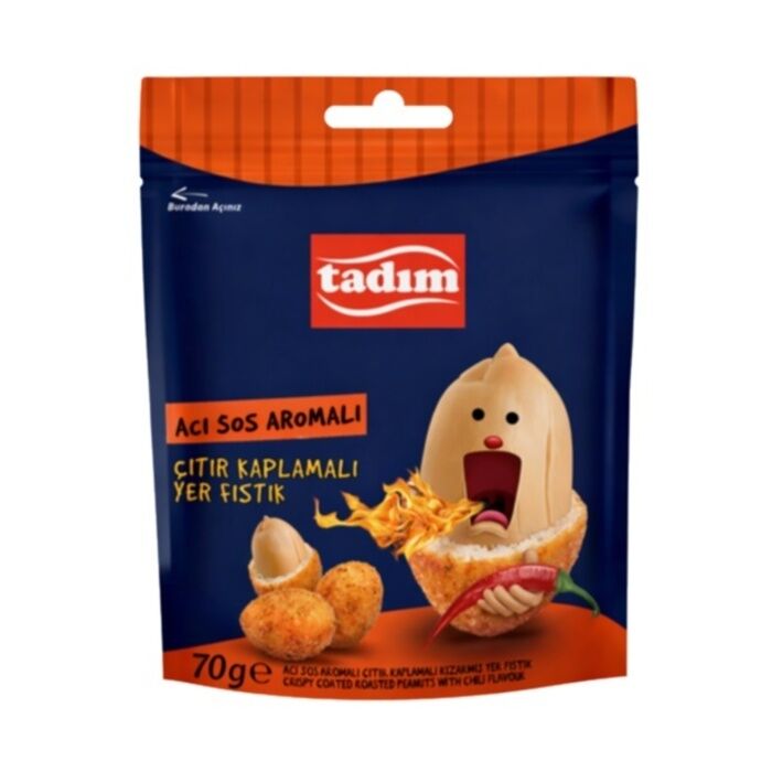 Yer Fıstık Acı Sos Aromalı Çıtır Kaplamalı 70 Gr
